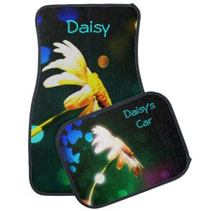 Daisy Rainbow Lights Car Mats *Personalize*