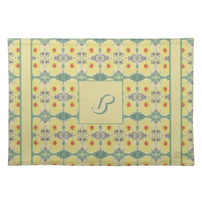 Daisy Repeat Cloth Napkin Placemat (Front)