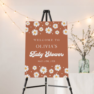 Daisy Retro Baby Gender Neutral Shower Welcome Foam Board