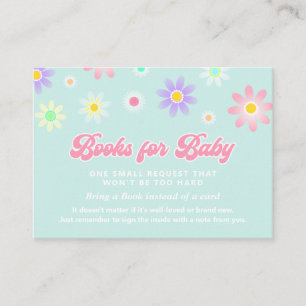 Daisy Retro Baby Shower Books for Baby Enclosure Card