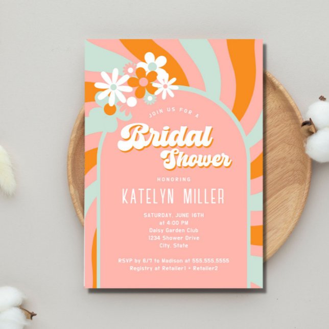 Daisy Retro Bridal Shower Invitation (Creator Uploaded)
