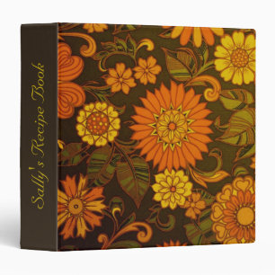 Daisy Retro Print Custom Text Binder