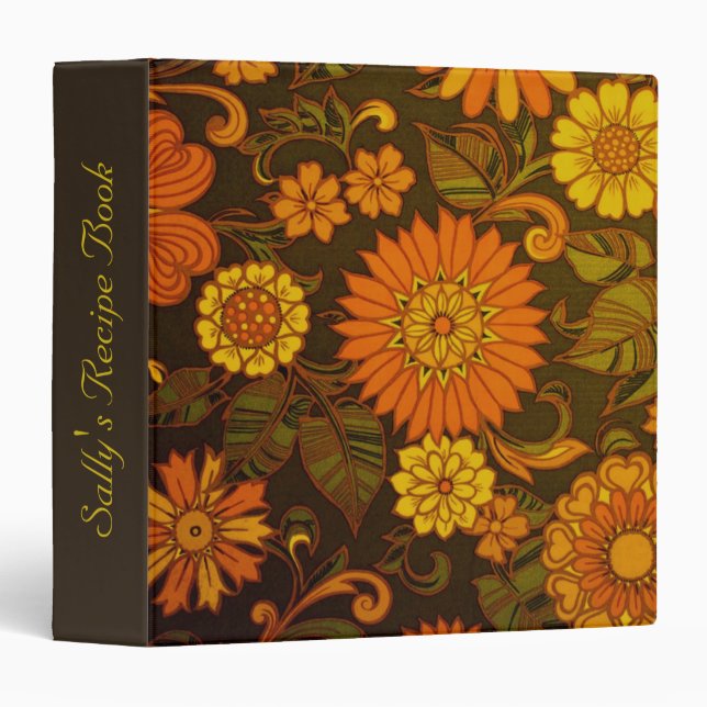 Daisy Retro Print Custom Text Binder (Front/Spine)