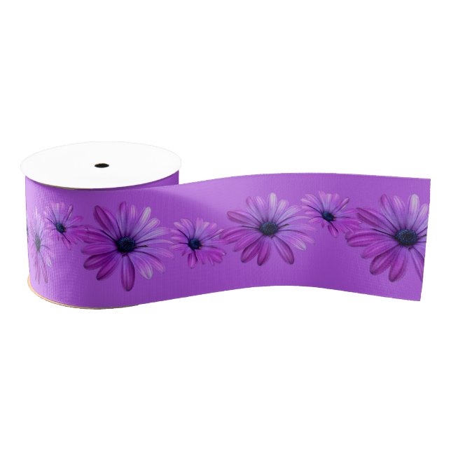 Daisy Ribbon Paper Customized Purple Flower Ribbon (Spool)