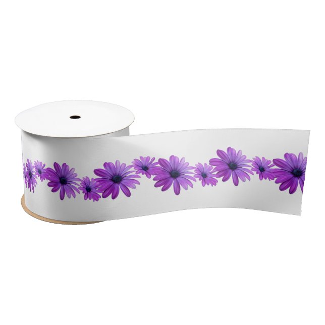 Daisy Ribbon Paper Customized Purple Flower Ribbon (Spool)