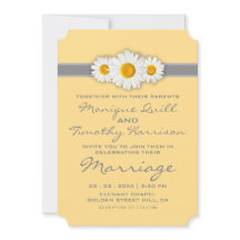 Daisy Ribbon - Yellow Gray & White Wedding