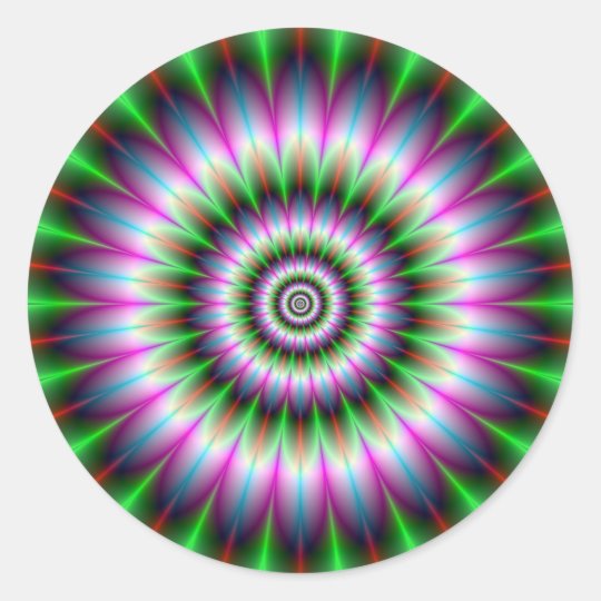 Daisy Rosette Round Sticker