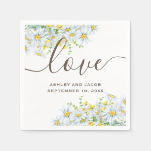 Daisy. Rustic flowers. Country floral wedding Napkins