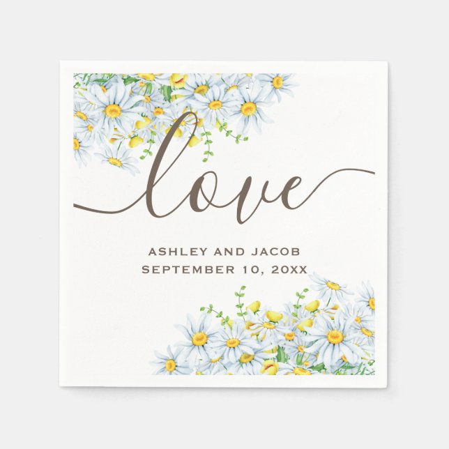 Daisy. Rustic flowers. Country floral wedding Napkins (Front)