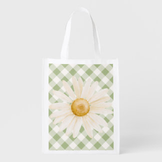 Daisy Sage Green Shopping Grocery Bag