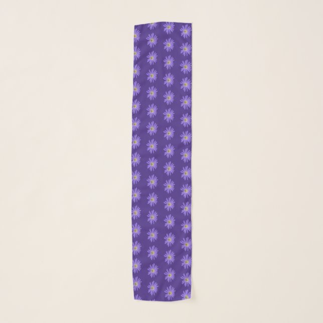Daisy Scarf Purple Wildflower Daisy Scarves Gifts (Front)