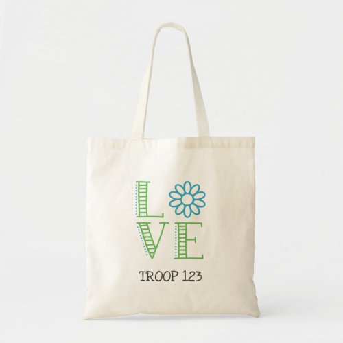 Daisy Scout Love Troop Number Tote