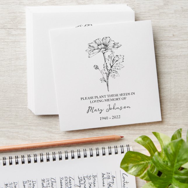 Daisy Seed Packet Memorial Funeral Envelope (Stacked)