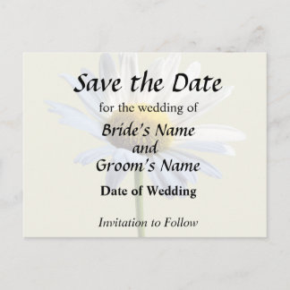 Daisy Shadow and Light Wedding Supplies Announcement Postcard