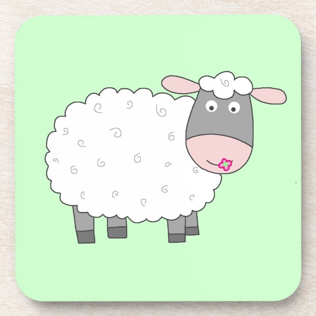Daisy Sheep Beverage Coaster (Front)