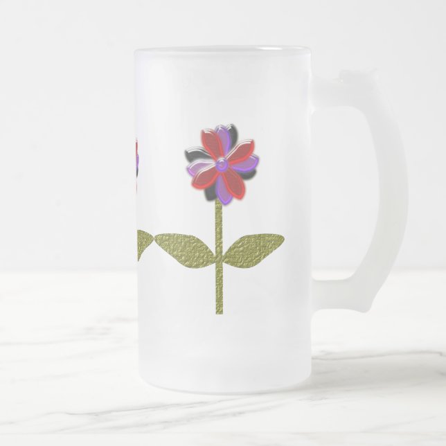 Daisy Shining Plastic Frosted Glass Mug (Right)