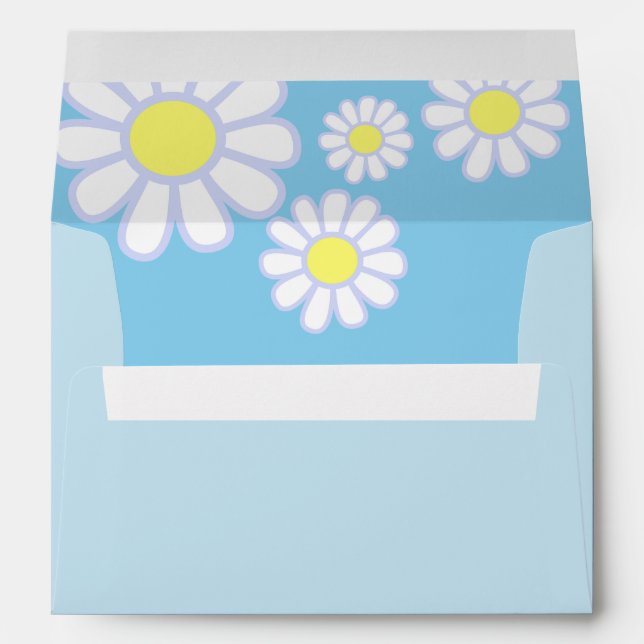 Daisy Simple Baby Blue Envelope (Back (Bottom))