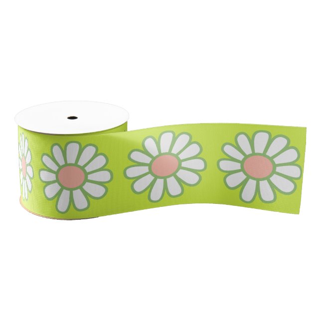 Daisy Simple Green Grosgrain Ribbon (Spool)