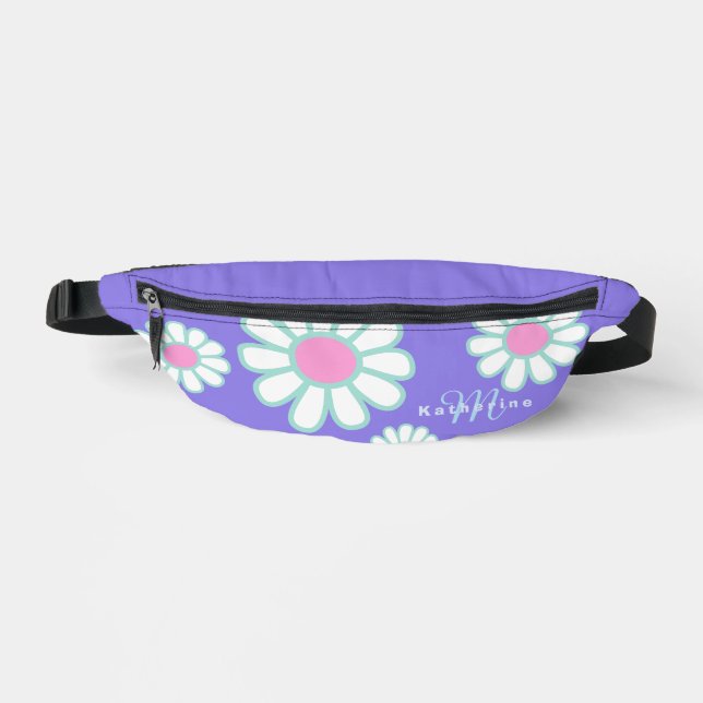 Daisy Simple Monogram Purple Fanny Pack (Front)
