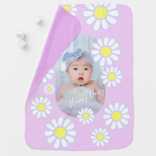 Daisy Simple Pastel Pink Photo Baby Blanket