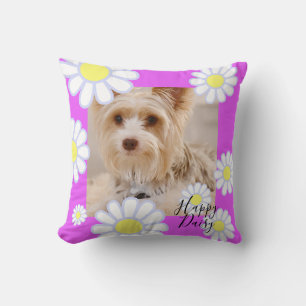 Daisy Simple Violet Photo Throw Pillow