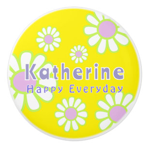 Daisy Simple Yellow Ceramic Knob