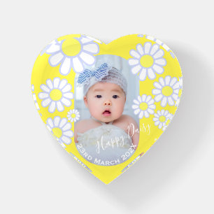 Daisy Simple Yellow Photo Baby Paperweight