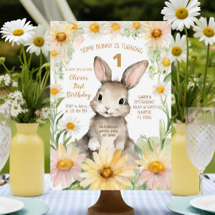 Daisy Some Bunny is Turning One Birthday Invitation