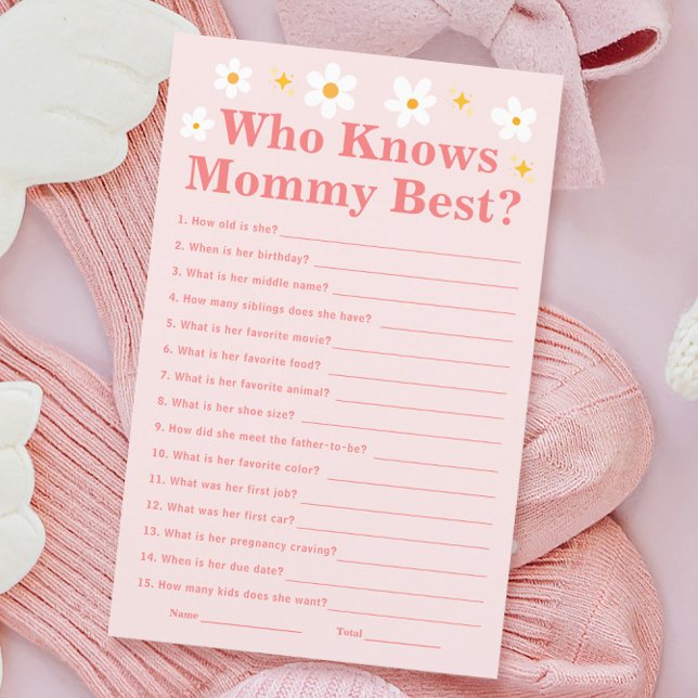 Daisy Spring Baby Shower Who Knows Mommy Best Game (Creator Uploaded)
