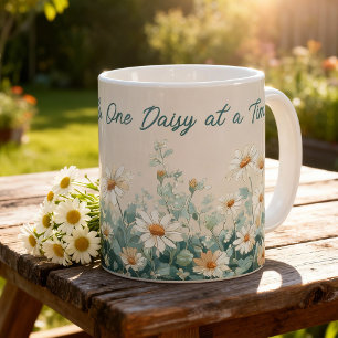 Daisy Spring Floral Teacher Appreciation Script Coffee Mug