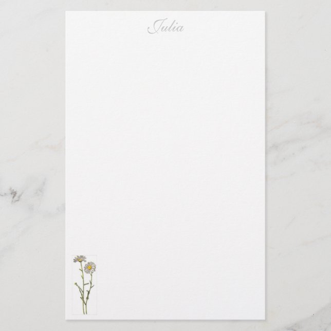 Daisy stationery - personalized (Front)