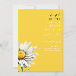 Daisy Stem Spring Yellow Bridal Shower Invitation