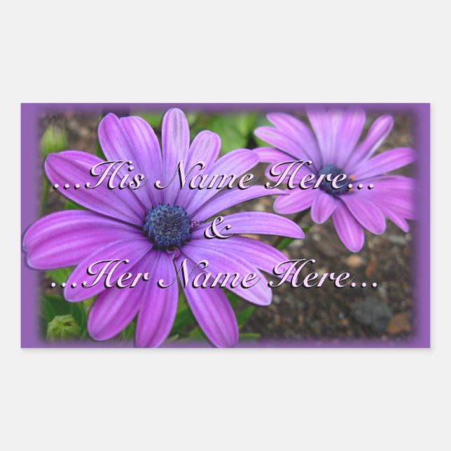 Daisy Stickers Personalized Purple Daisy Stickers (Front)