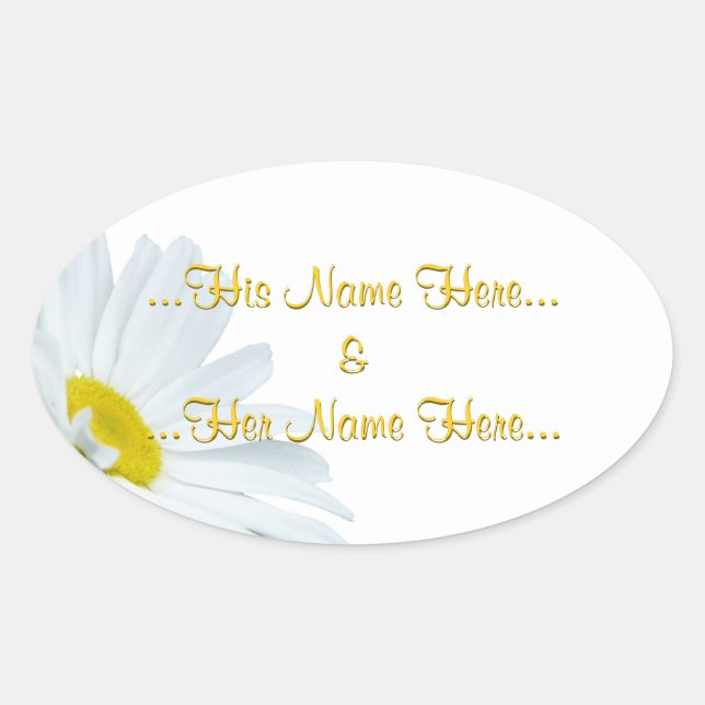 Daisy Stickers Personalized White Daisy Stickers (Front)