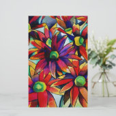 Daisy Straw multicoloured wildflowers art (Standing Front)