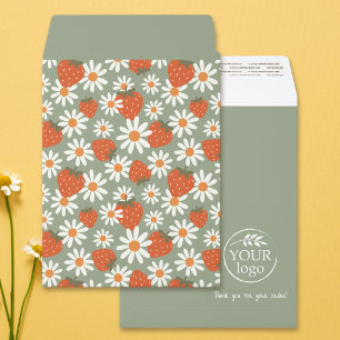 Daisy Strawberry Summer Floral Business Packaging Envelope Mailers