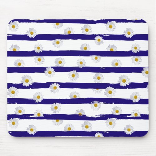 Daisy Stripes Mouse Pad