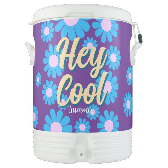 Daisy Summer Retro Purple Beverage Cooler (Front)