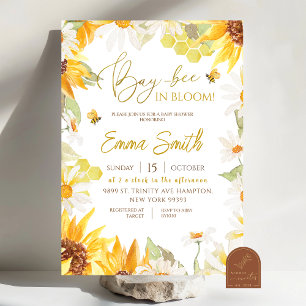 Daisy Sunflower Bee Baby Shower Invitation