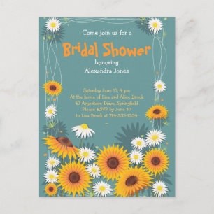 Daisy Sunflower Bridal Shower Party Invitation