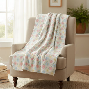 Daisy Swaddle Blanket, Baby Blanket, Floral Sherpa Blanket