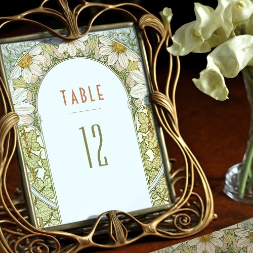 Daisy Table Numbers Vintage Art Nouveau Wedding