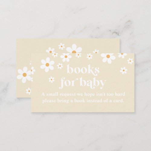 Daisy Tan Retro Baby Shower Books for Baby Enclosure Card