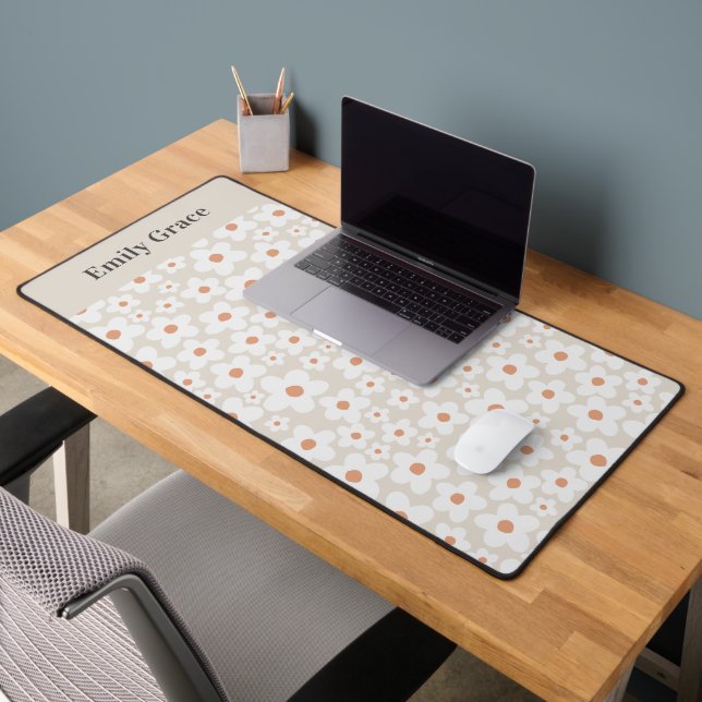 Daisy terracotta modern cute modern elegant desk mat (Office 2)