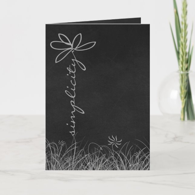 daisy text word simplicity on chalkboard card (Front)