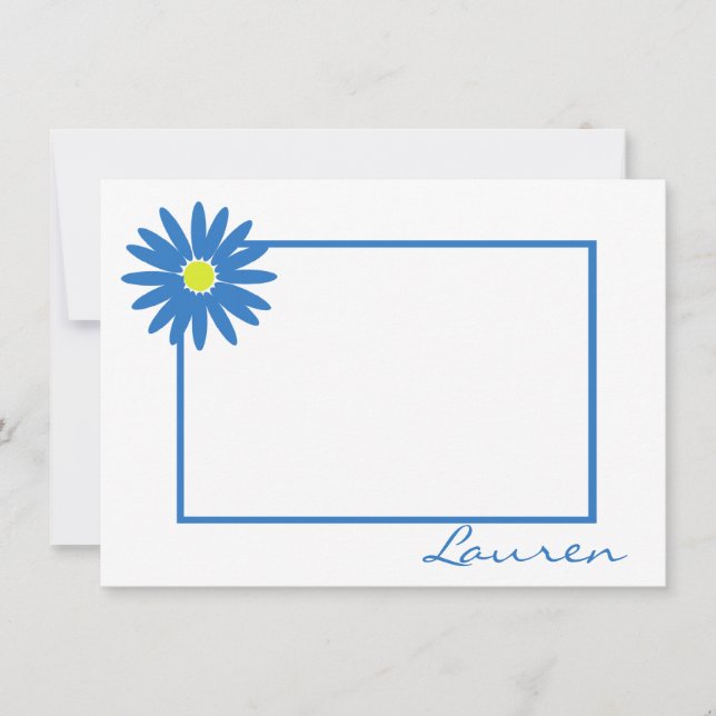 Daisy Thank You Blue Note Card (Front)