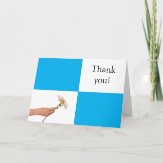 Daisy Thank You Color Blocks Geometric Note Card