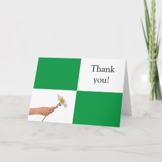 Daisy Thank You Color Blocks Geometric Note Card