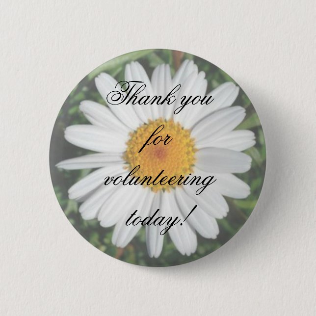 Daisy Thank you for volunteering today! Button (Front)