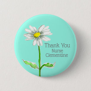 Daisy Thank You Gift For Nurse Personalized Name Button